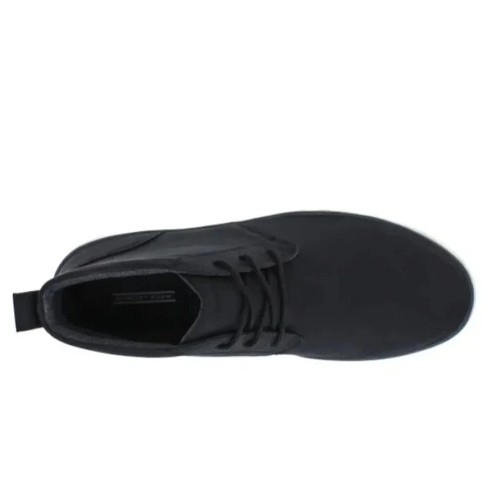Izod 11 Palmer Men's Chukka Boots Black Leather Round Toe Lace-up Shoes Sneaker